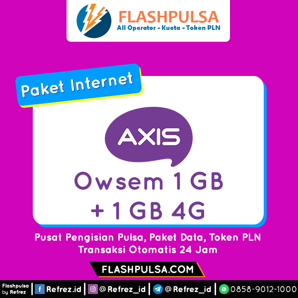 Paket Internet Axis Data Owsem - BRONET 4G OWSEM 1GB+1GB(4G) 30hr