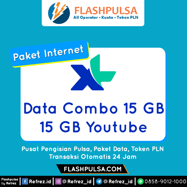 Paket Internet XL Data Combo - COMBO 15GB+15GB YOUTUBE +40mnt 30hr